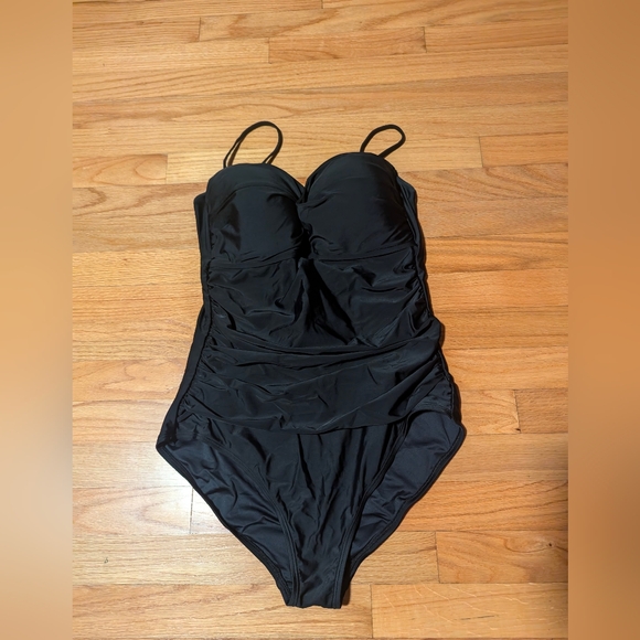 RELLECIGA Women's Tummy Control Swimwear Strapless One Piece Swimsuit X-LARGE - Picture 2 of 7